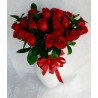 Florero de cerámica con 24 rosas rojas | Florería Versalles CDMX