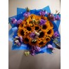 Ramo de girasoles con lisianthus morado | Florería Versalles